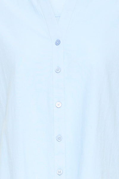 B.Young Ellana Button Through Short Sleeve Shirt - Blue