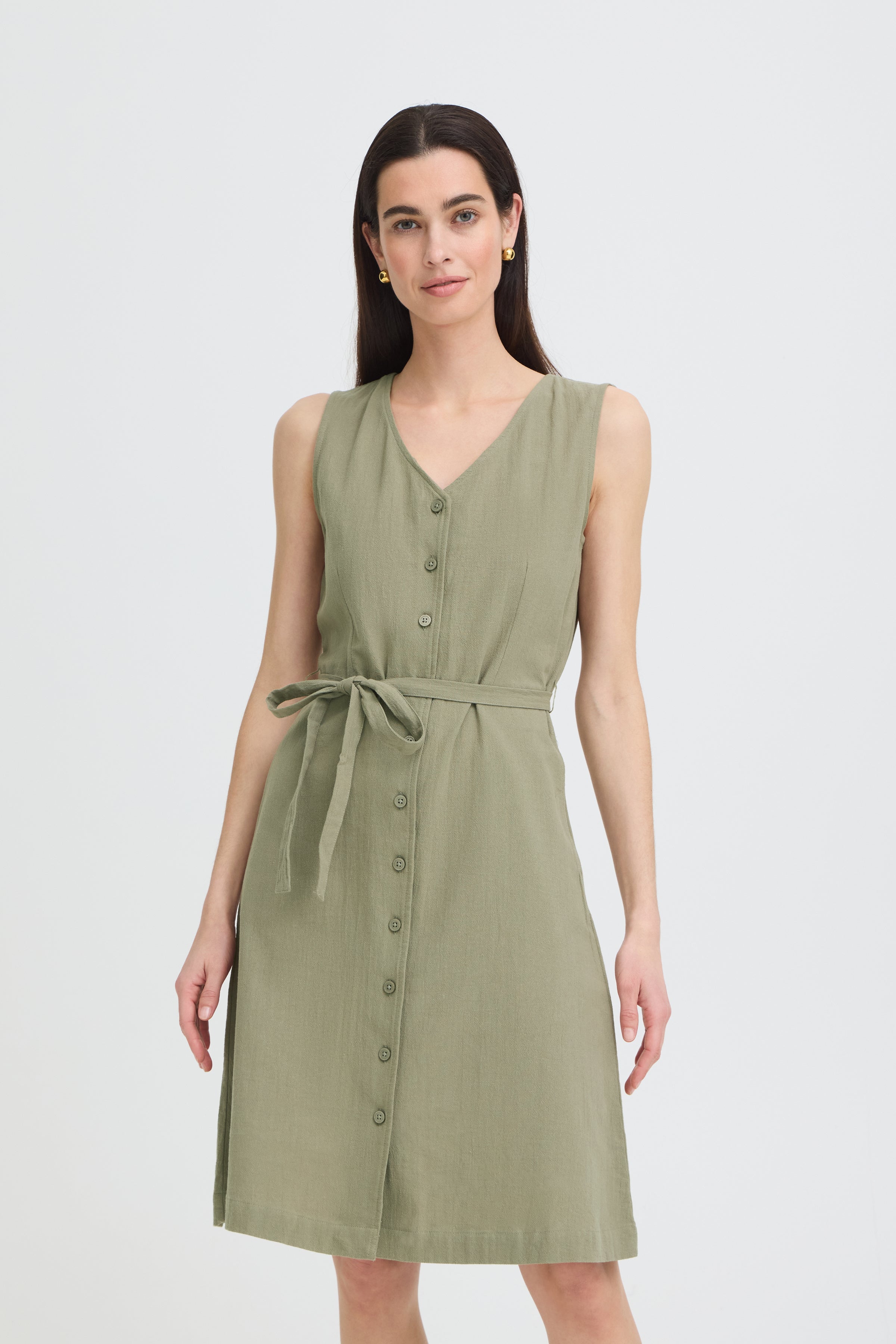 B.Young Ellana Sleeveless Button Through Midi Dress