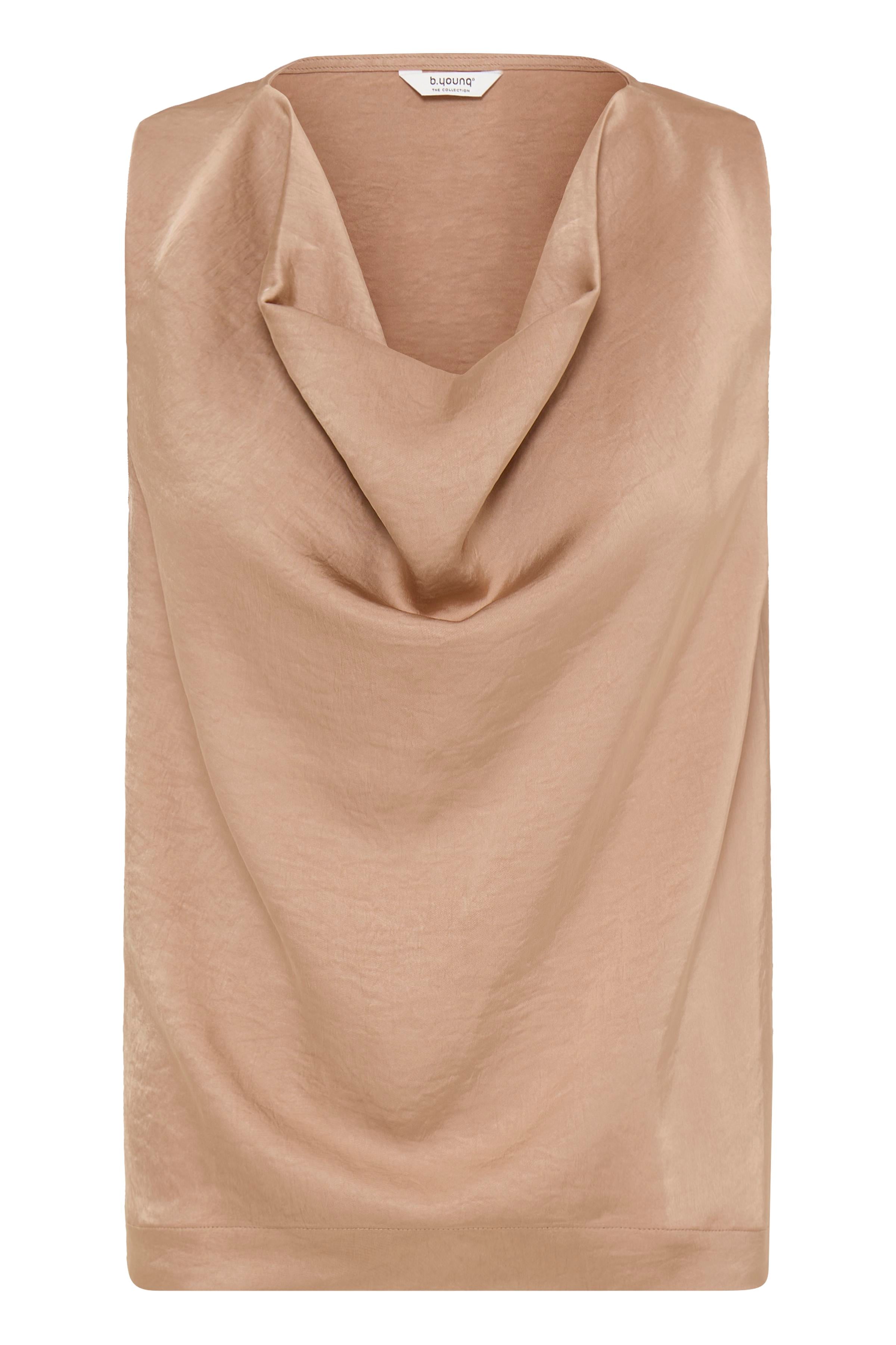 B.Young Dacanna Satin Cowl Neck Sleeveless Top