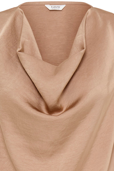 B.Young Dacanna Satin Cowl Neck Sleeveless Top