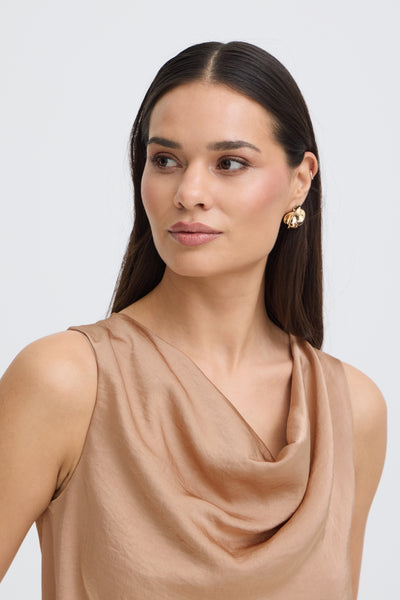B.Young Dacanna Satin Cowl Neck Sleeveless Top