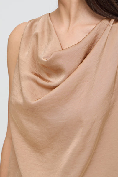 B.Young Dacanna Satin Cowl Neck Sleeveless Top