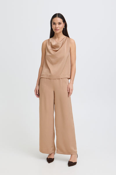 B.Young Dacanna Satin Cowl Neck Sleeveless Top