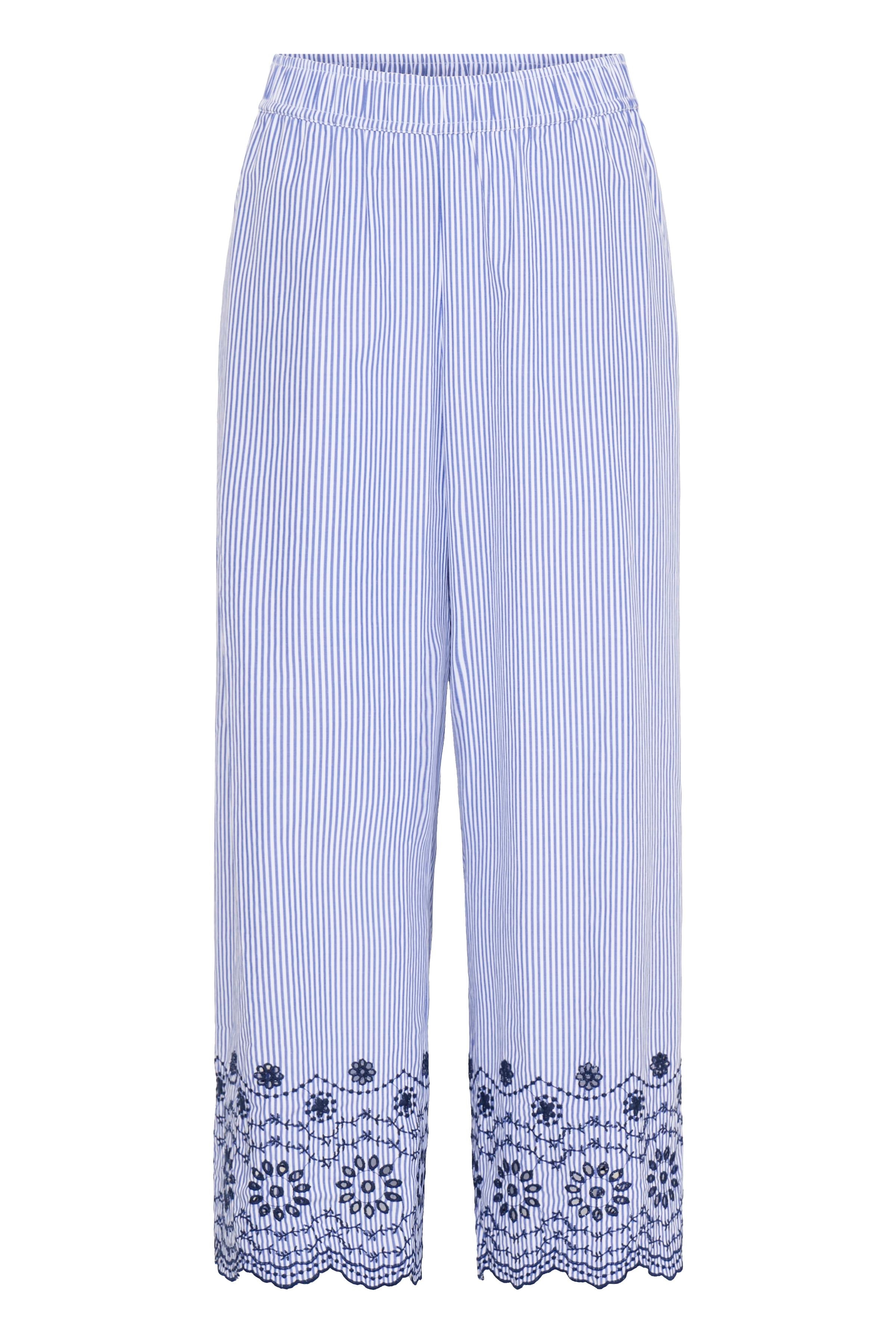 B.Young Inzi Floral Stripe Embroidered Pants