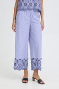 B.Young Inzi Floral Stripe Embroidered Pants