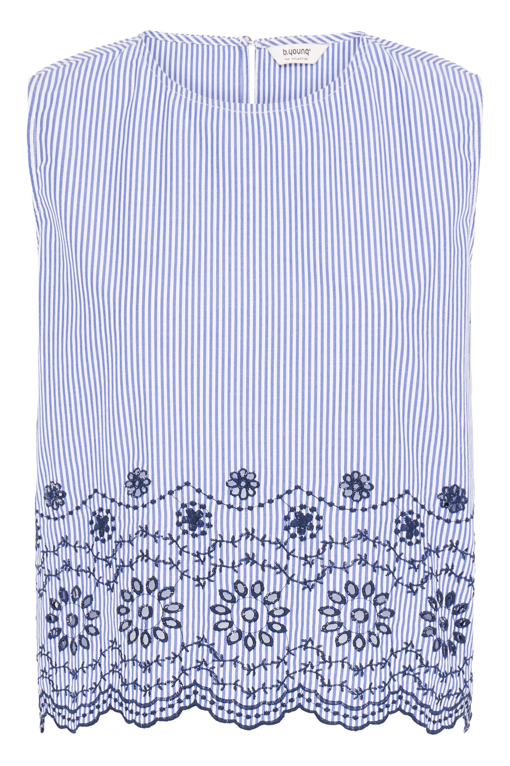 B.Young Inzi Floral Stripe Embroidered Sleeveless Top