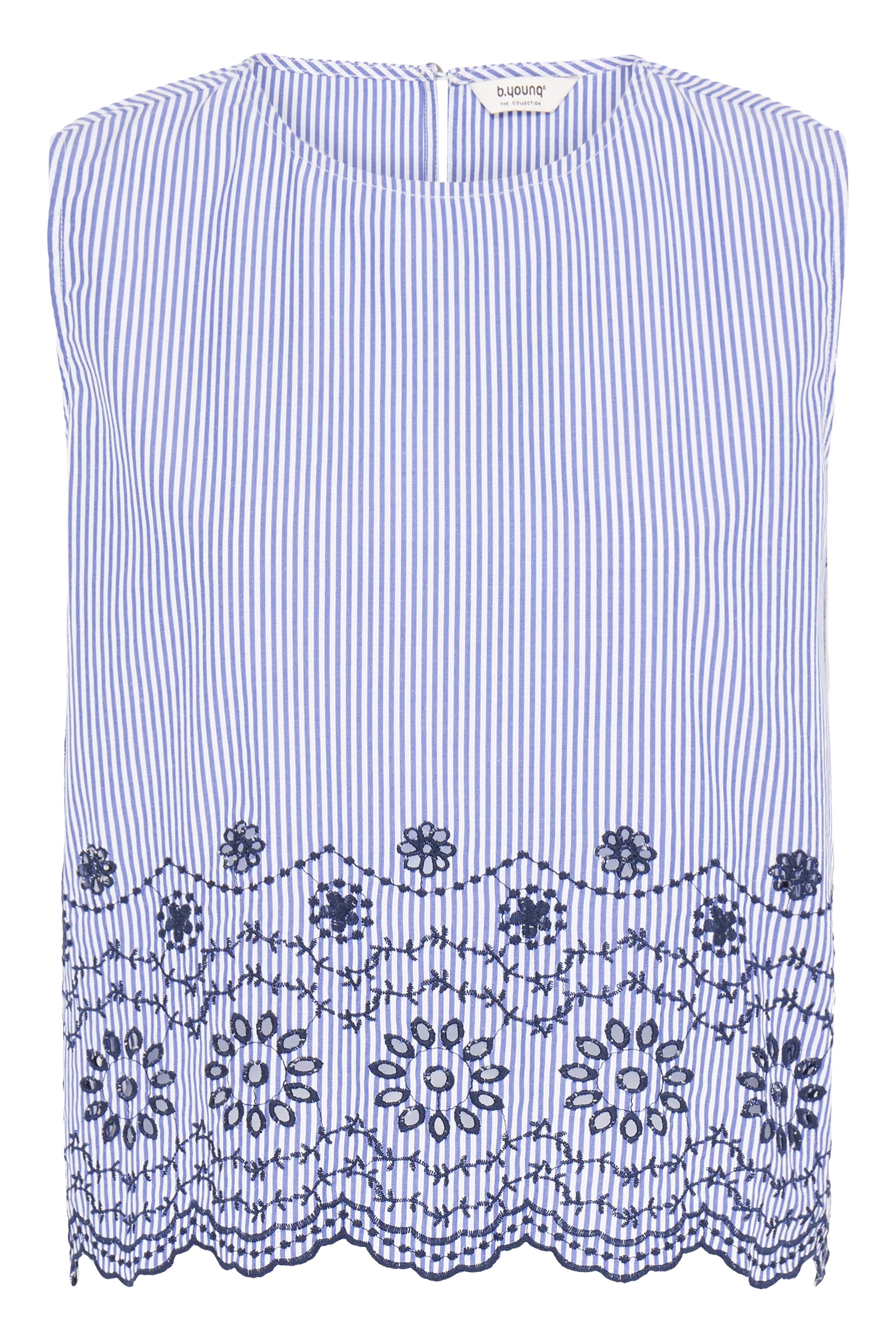 B.Young Inzi Floral Stripe Embroidered Sleeveless Top