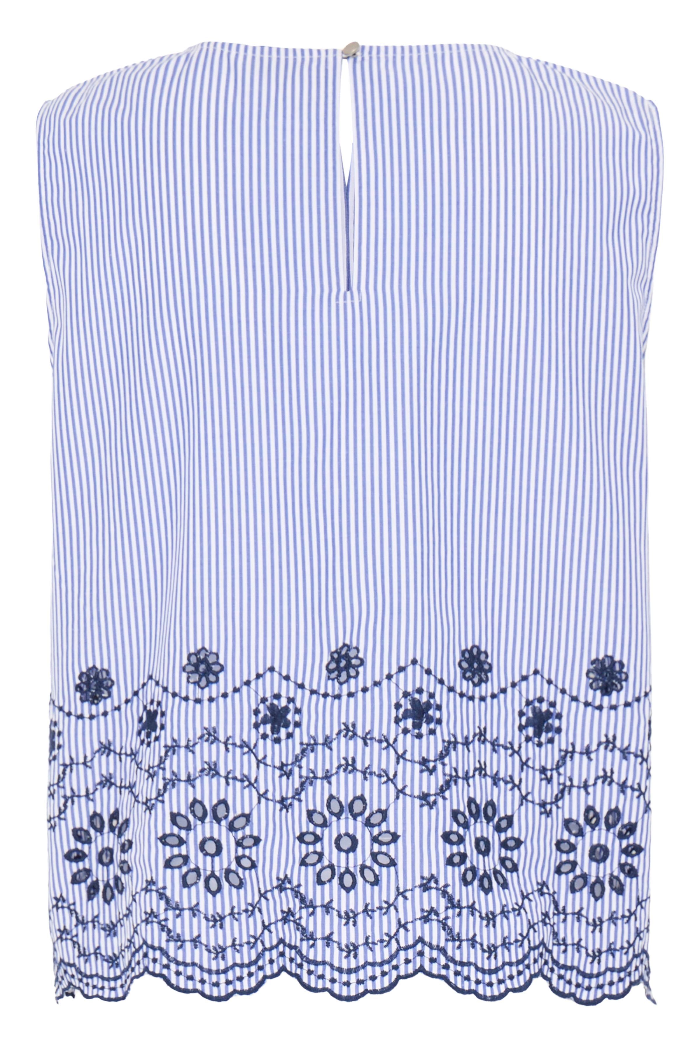 B.Young Inzi Floral Stripe Embroidered Sleeveless Top