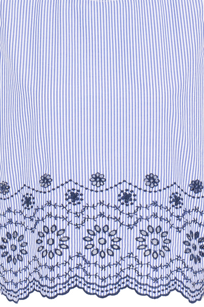 B.Young Inzi Floral Stripe Embroidered Sleeveless Top