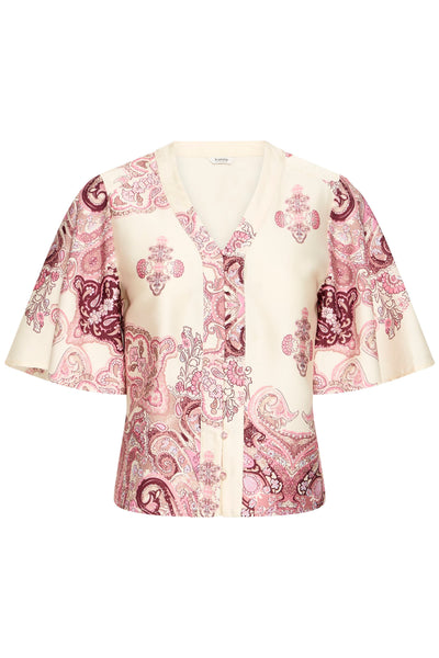 B.Young Jannike Button Front Paisley Print Satin Blouse