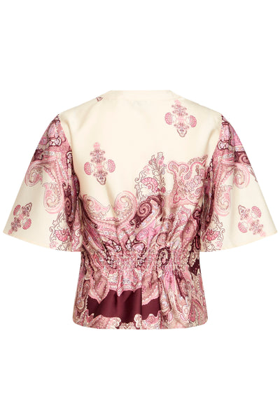 B.Young Jannike Button Front Paisley Print Satin Blouse