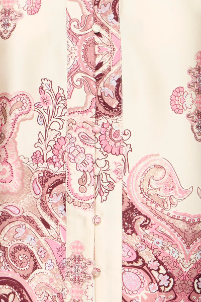 B.Young Jannike Button Front Paisley Print Satin Blouse