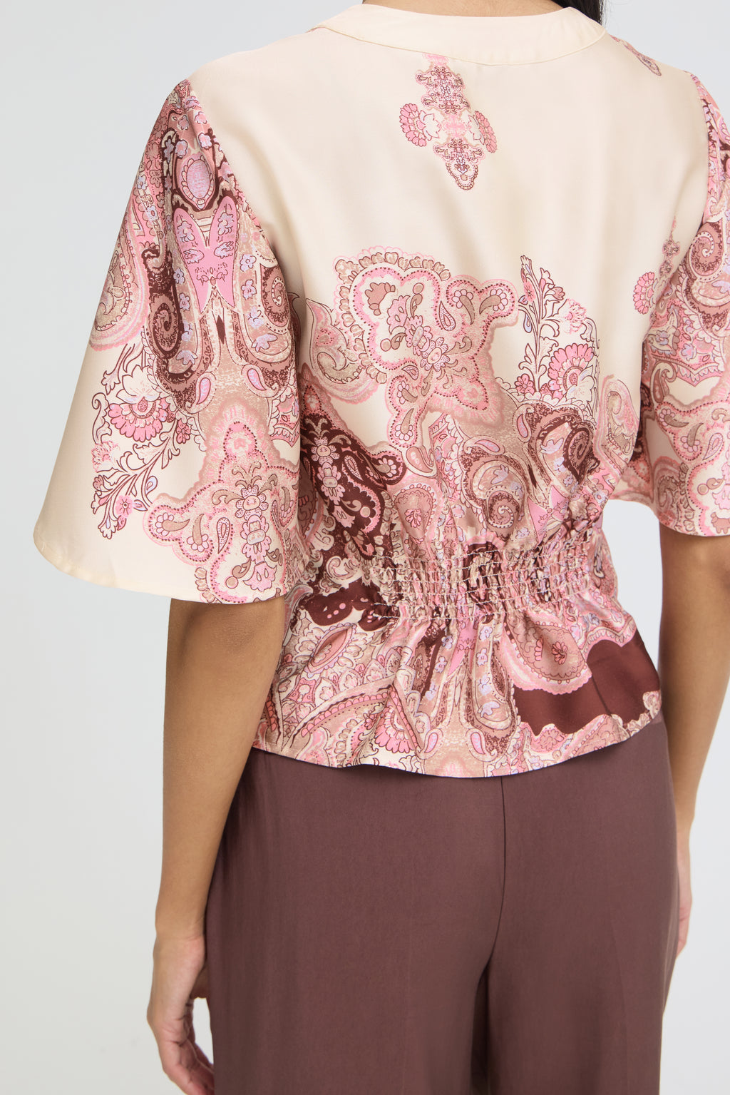 B.Young Jannike Button Front Paisley Print Satin Blouse