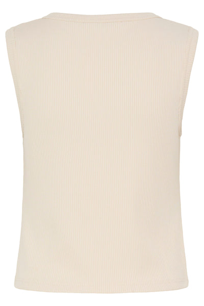 B.Young Rubina Gold Button Knitted Sleeveless Top