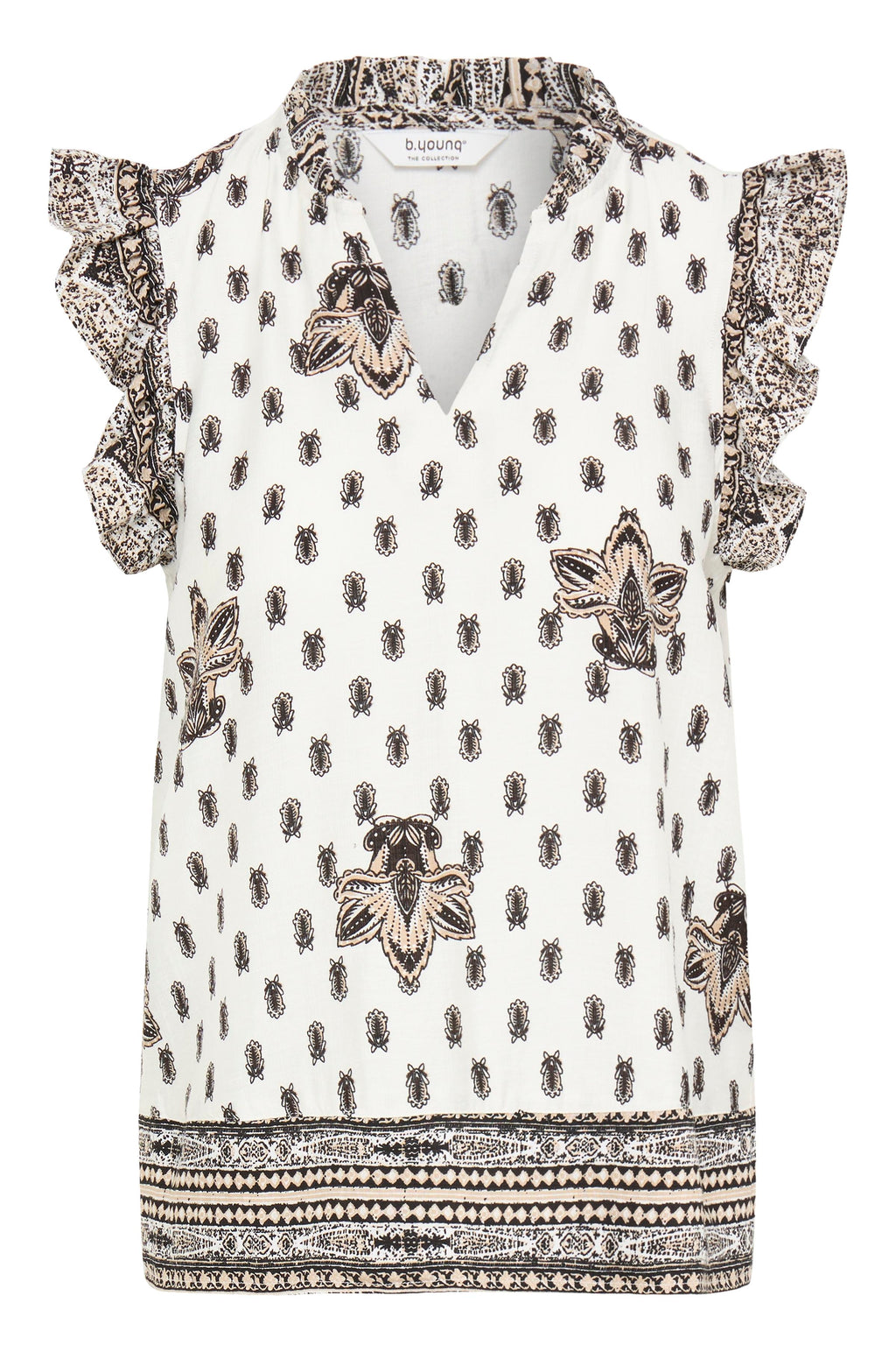 B.Young Ikaia Boho Ruffle Sleeve Blouse