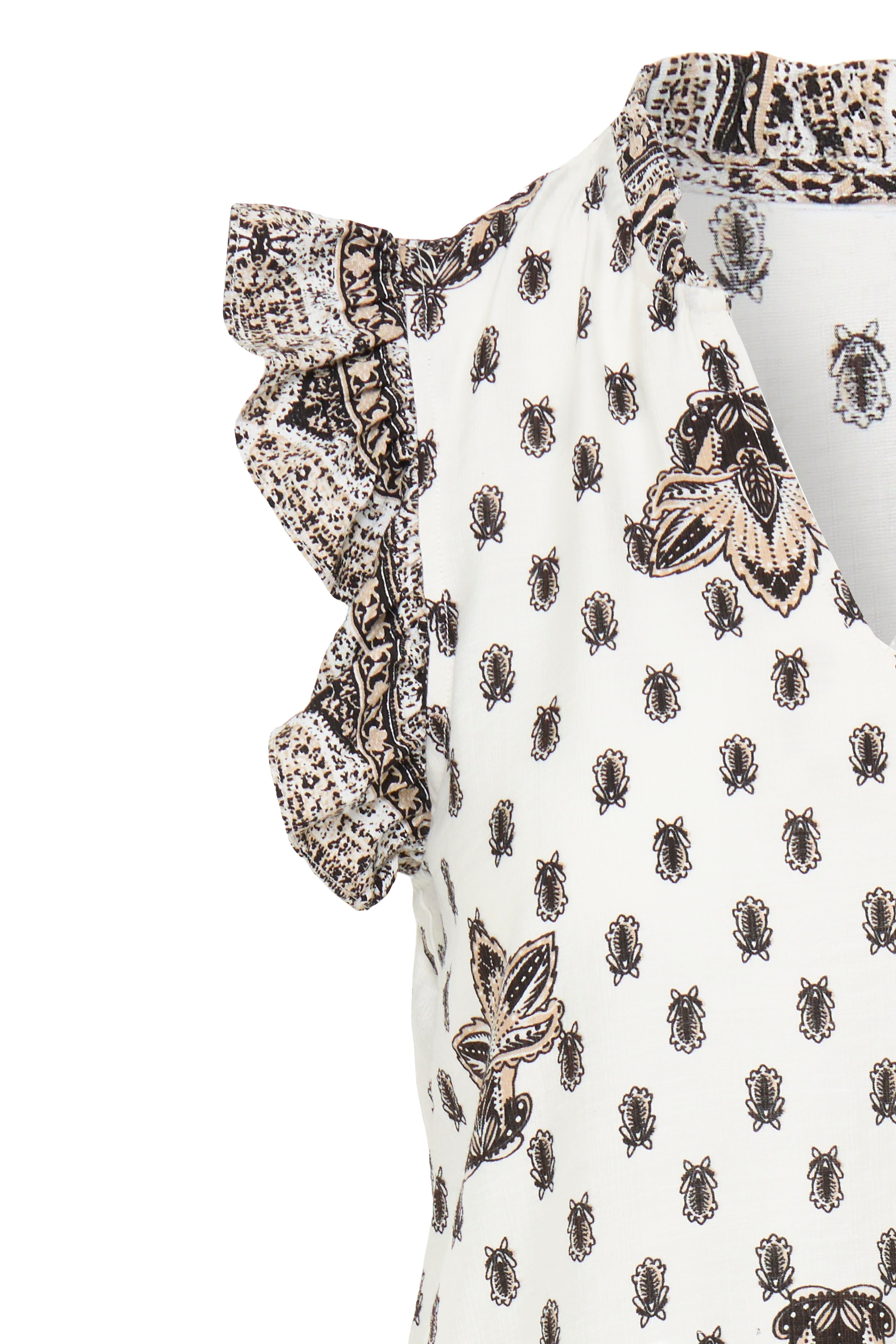 B.Young Ikaia Boho Ruffle Sleeve Blouse