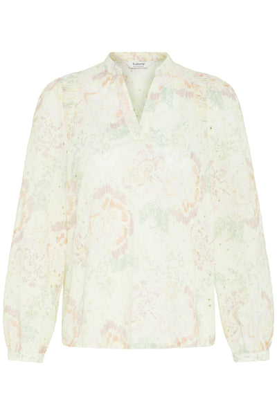B.Young Joa Floral Broderie Anglais V-Neck Blouse