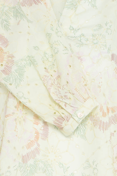 B.Young Joa Floral Broderie Anglais V-Neck Blouse