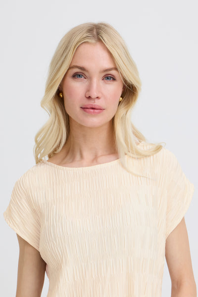B.Young Uvika Chic Crinkle Short Sleeve Top