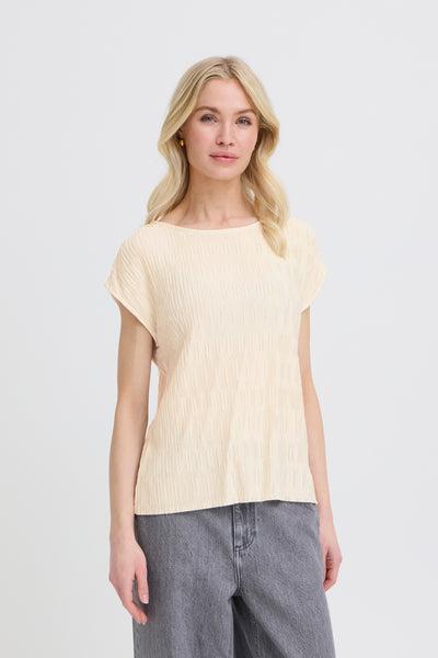 B.Young Uvika Chic Crinkle Short Sleeve Top