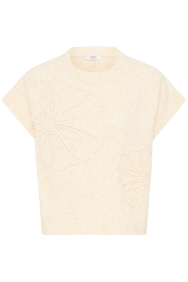 B.Young Omea Floral Embroidered Short Sleeve Knit