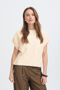 B.Young Omea Floral Embroidered Short Sleeve Knit