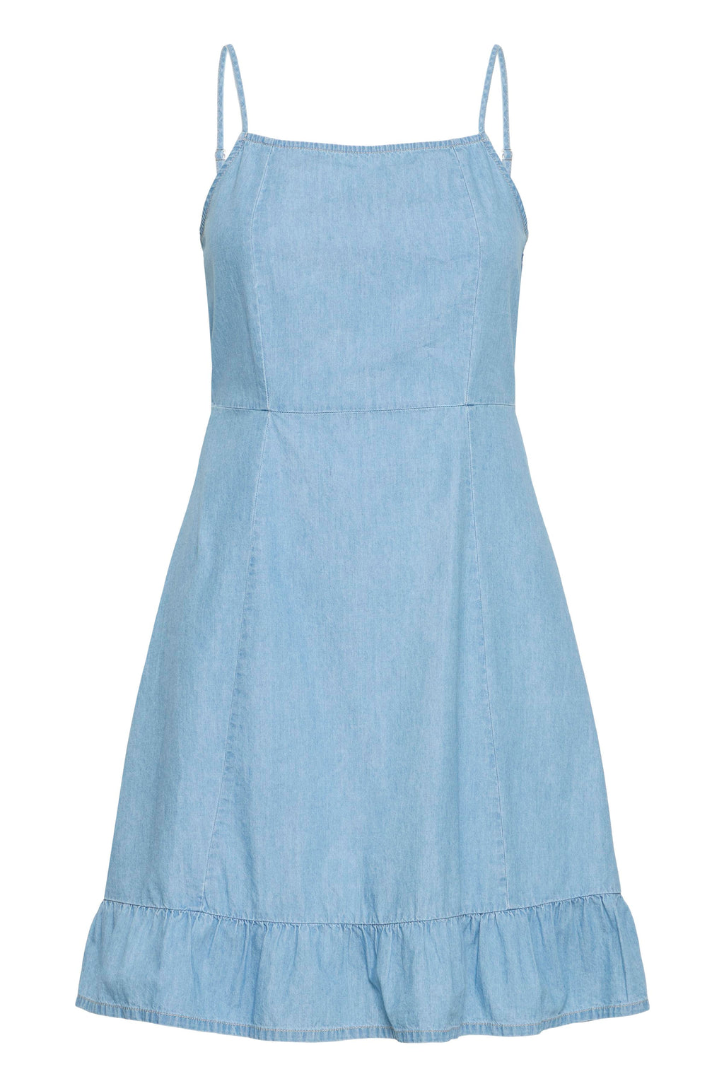 B.Young Kashe Frill Hem Chambray Sleeveless Dress
