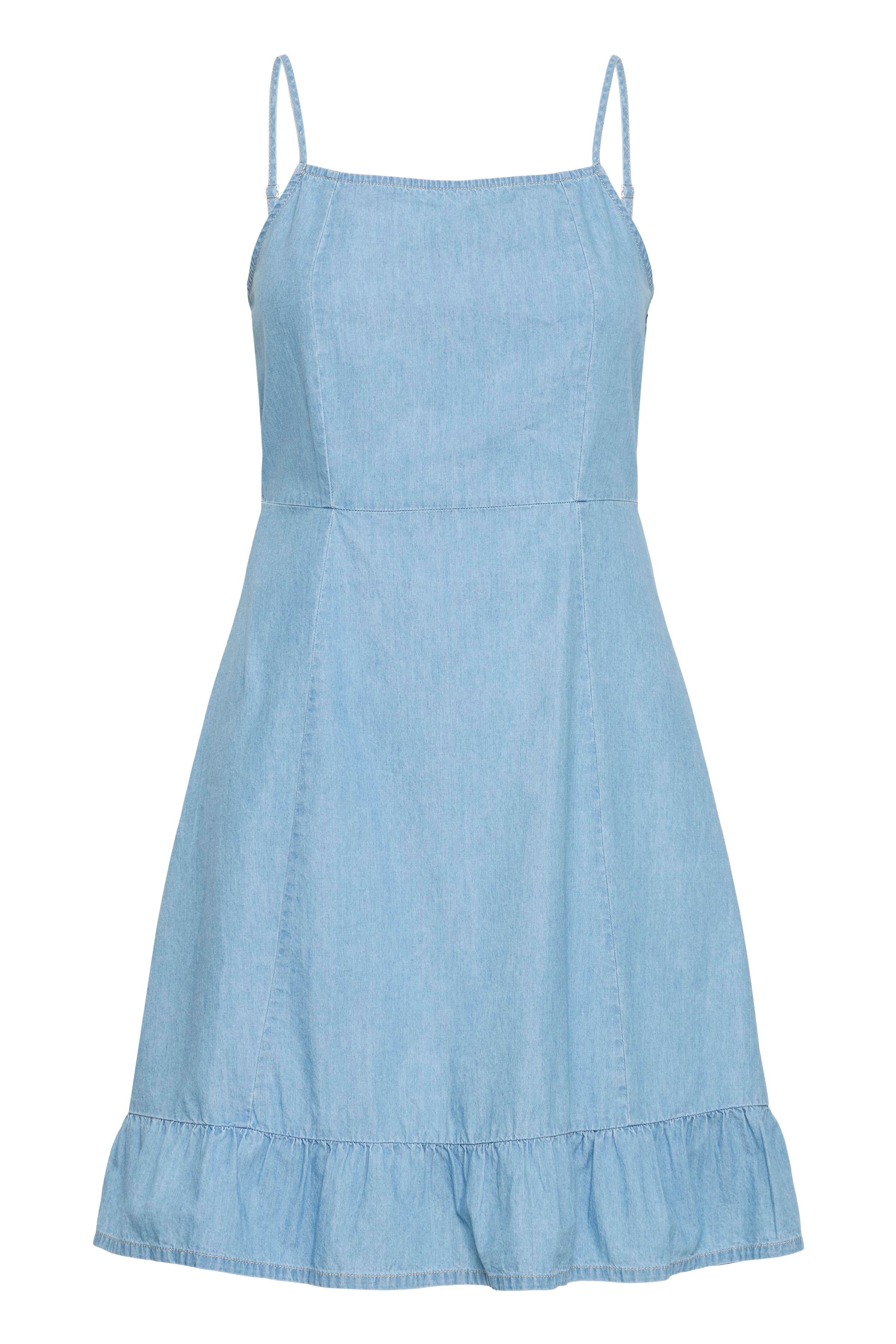 B.Young Kashe Frill Hem Chambray Sleeveless Dress