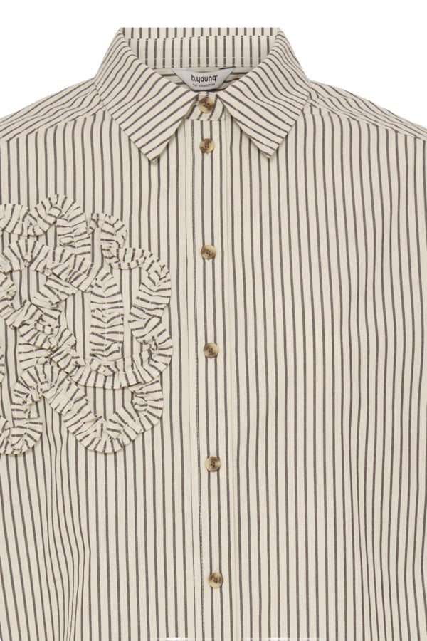 B.Young Jesio Frill Applique Detail Stripe Shirt
