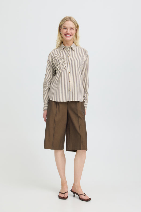 B.Young Jesio Frill Applique Detail Stripe Shirt