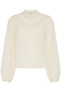 B.Young Helmine Textured Fabric Cut Out Folk Blouse