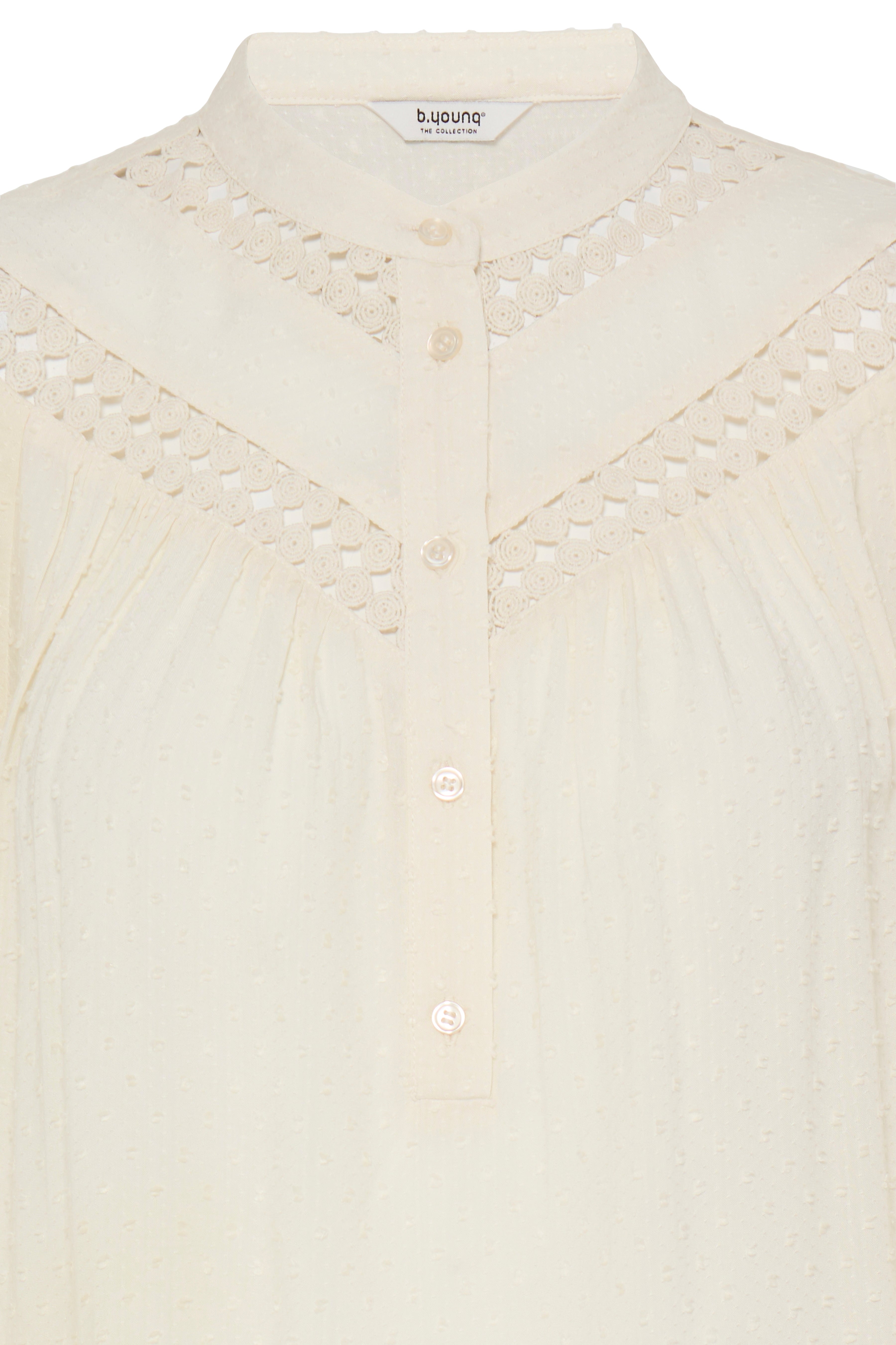 B.Young Helmine Textured Fabric Cut Out Folk Blouse