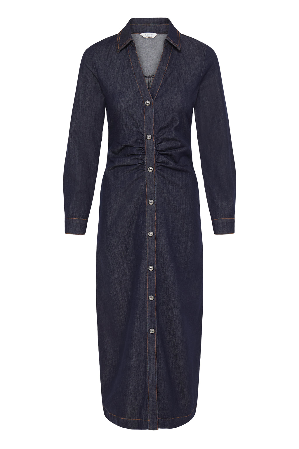 B.Young Kanea Fitted Contoured Denim Midi Dress