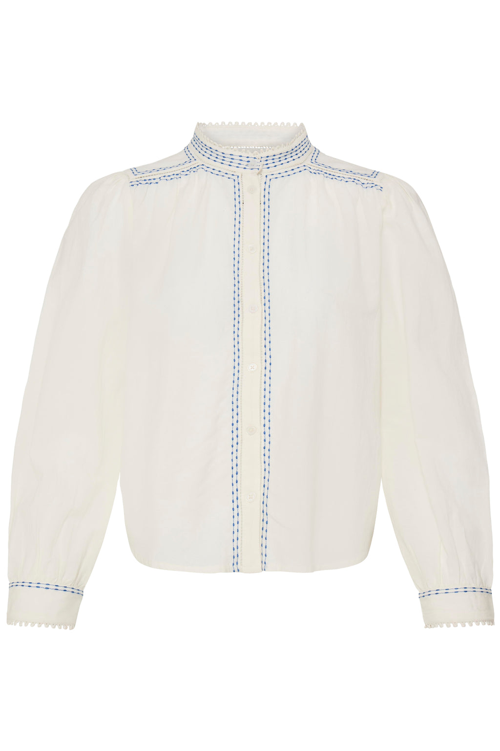 B.Young Haruka Embroidered High Neck Blouse
