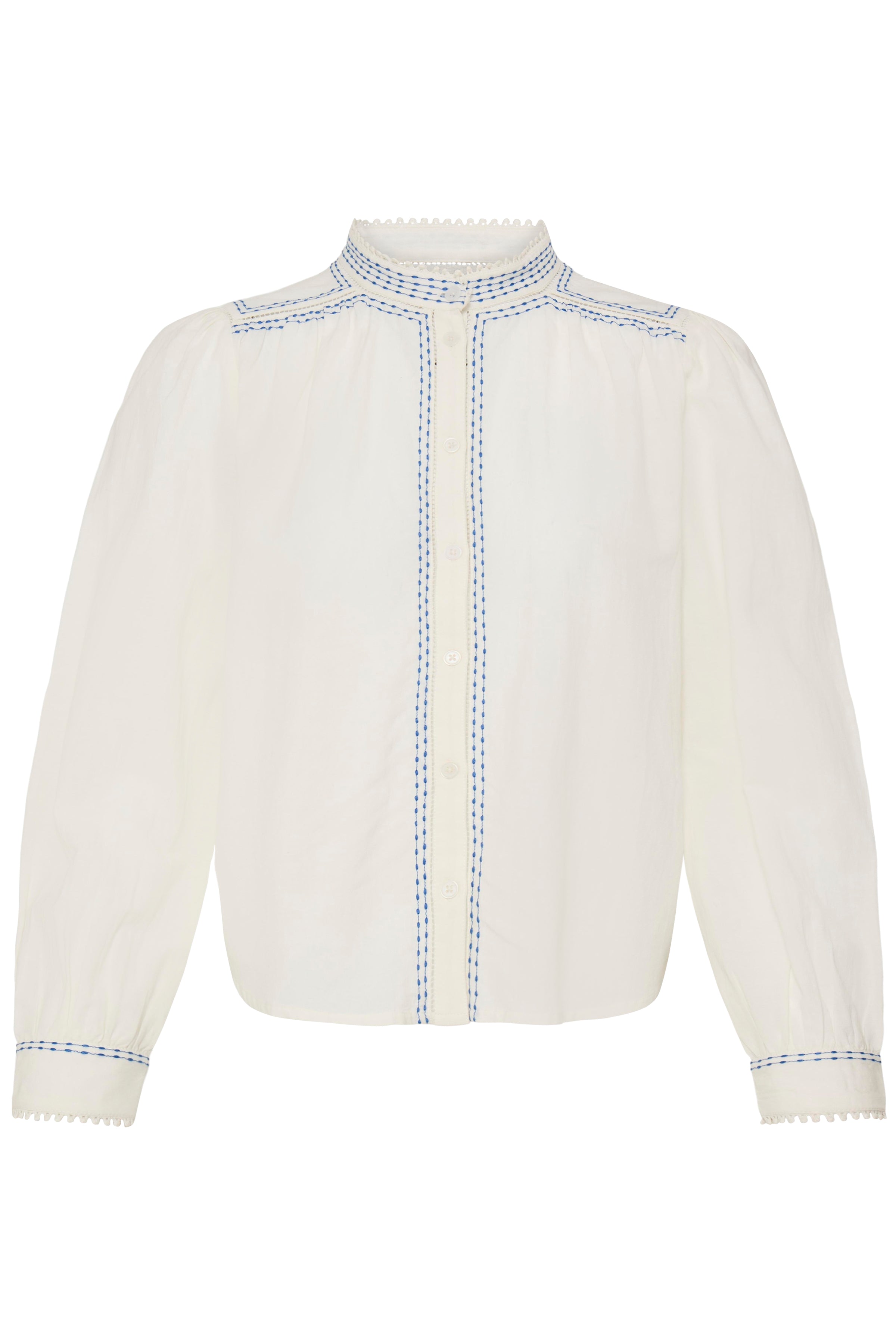 B.Young Haruka Embroidered High Neck Blouse