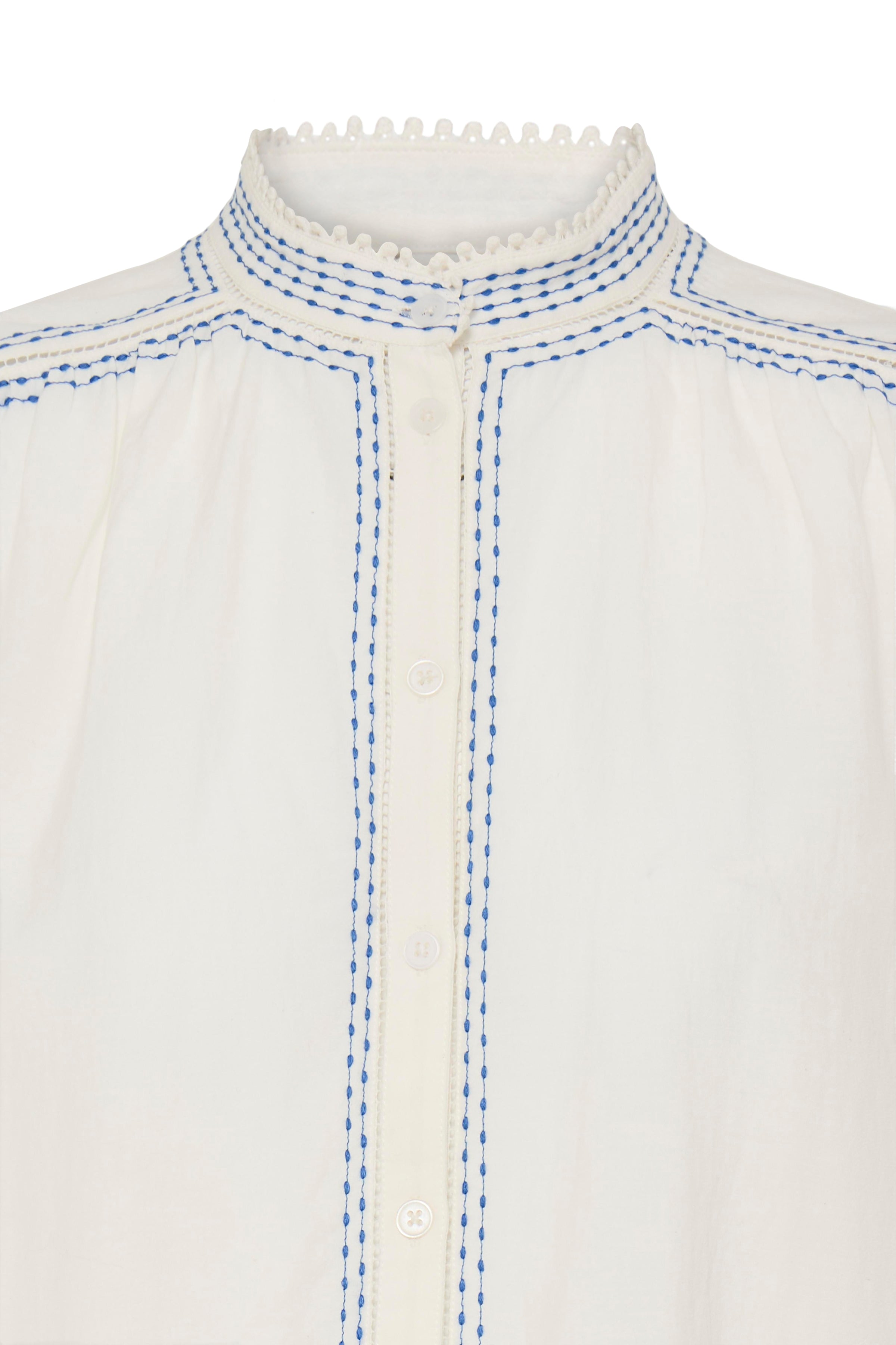 B.Young Haruka Embroidered High Neck Blouse