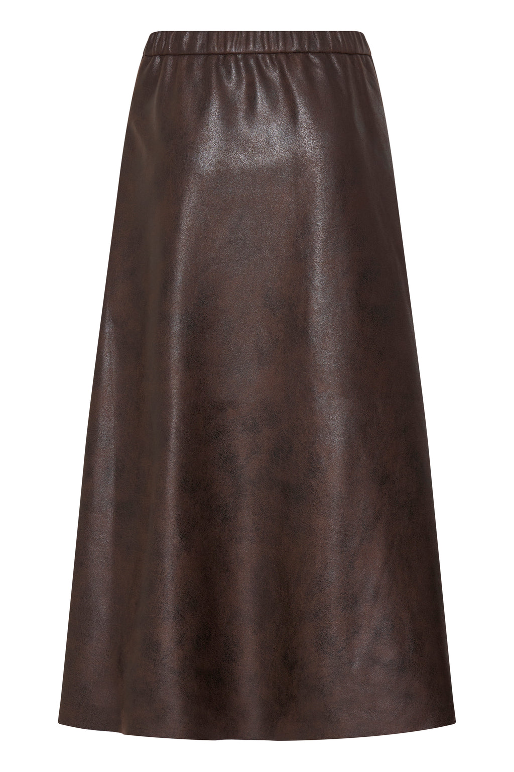 B.Young Dimian Faux Leather A-Line Midi Skirt