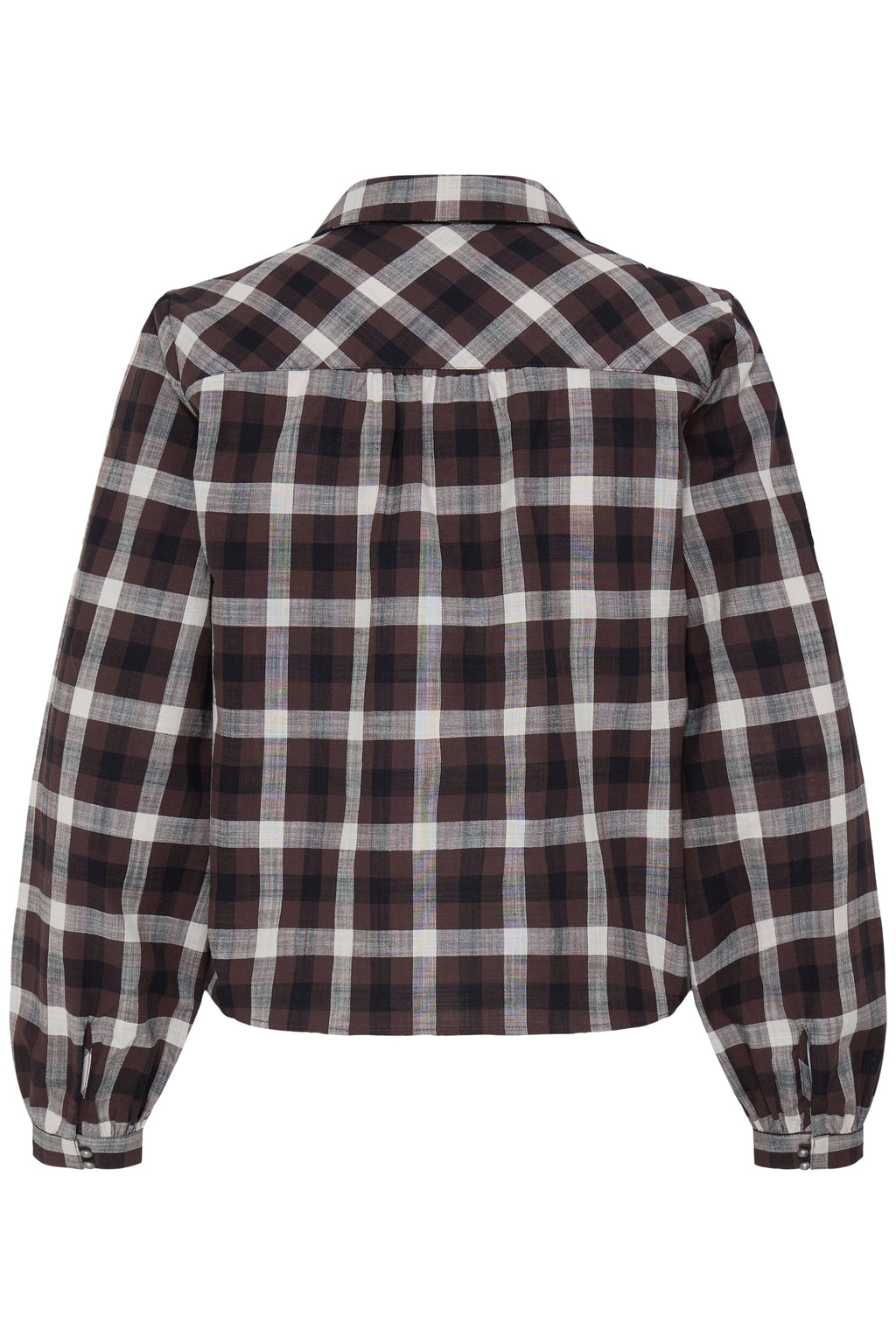 B.Young Flanny Check V-Neck Button Through Shirt