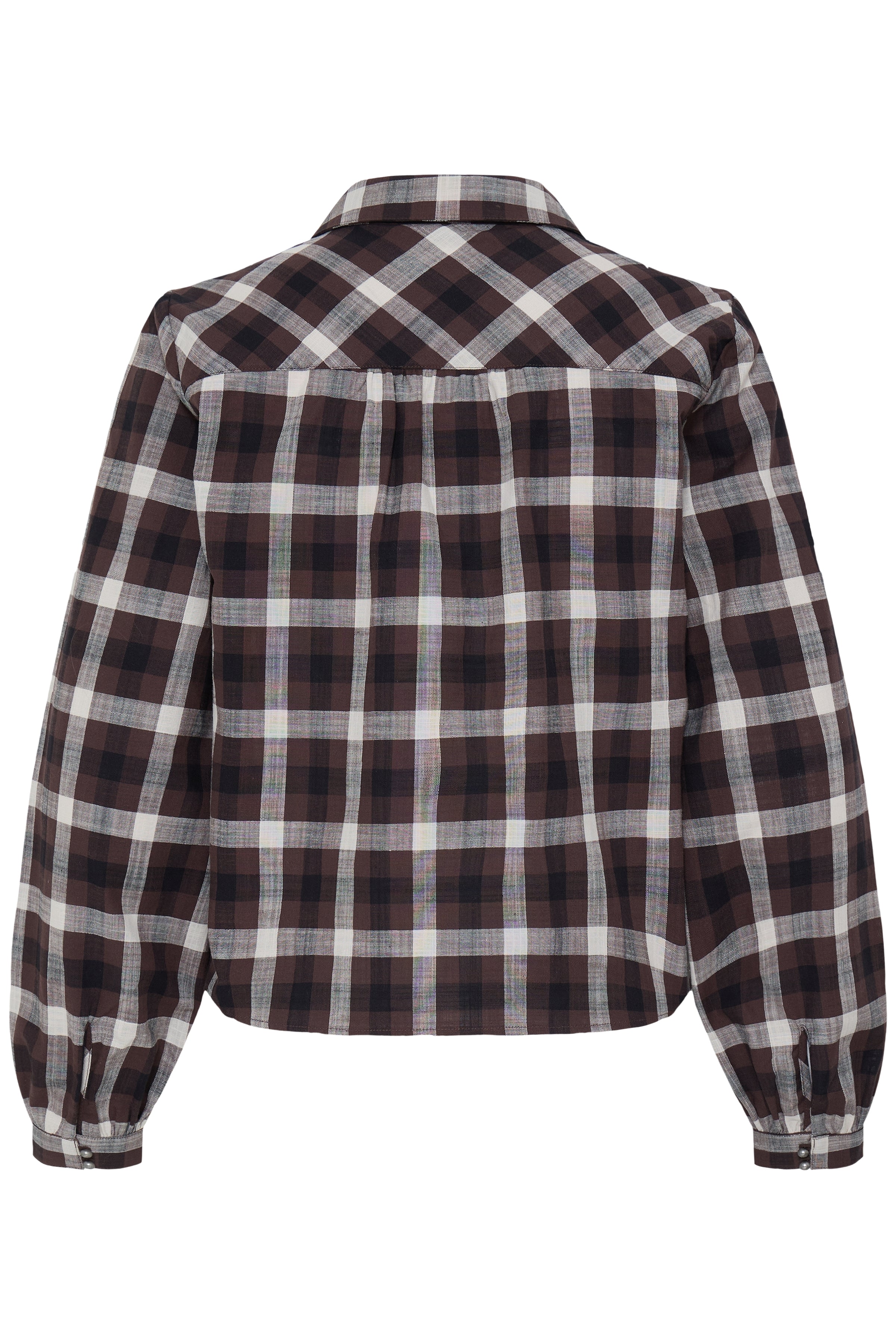 B.Young Flanny Check V-Neck Button Through Shirt