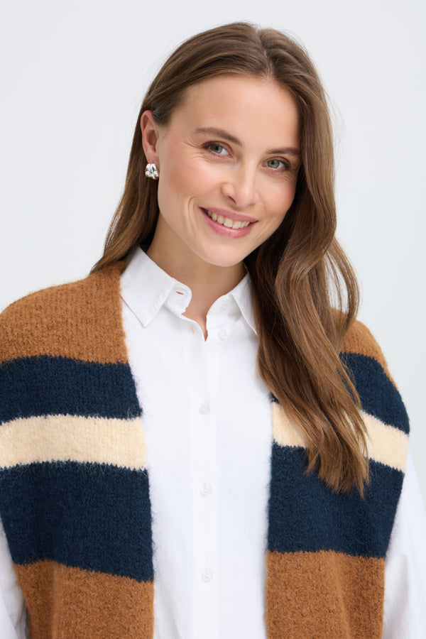 B.Young Millers Stripe Sleeveless Knit Pullover