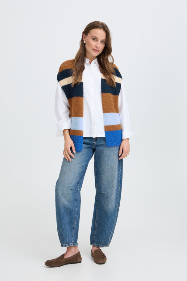 B.Young Millers Stripe Sleeveless Knit Pullover
