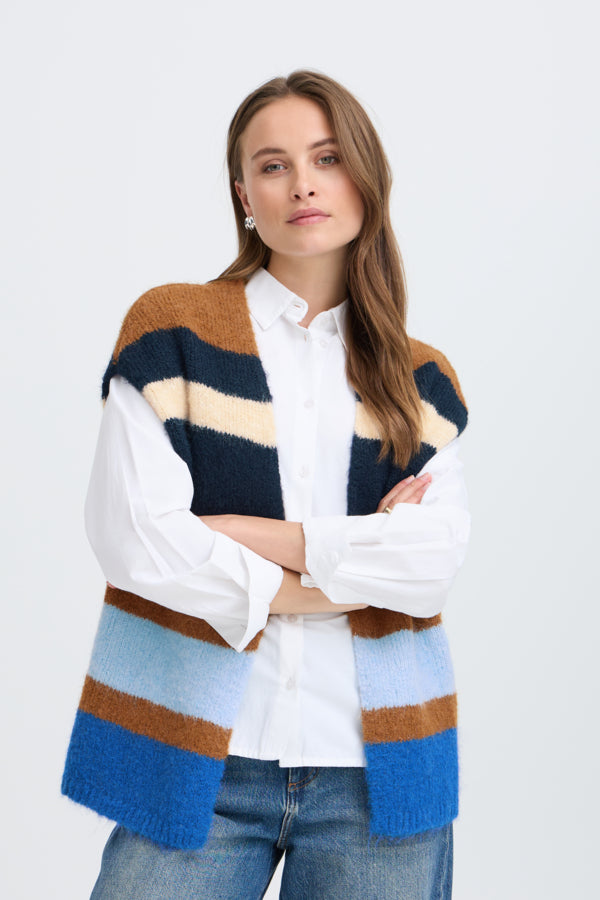 B.Young Millers Stripe Sleeveless Knit Pullover