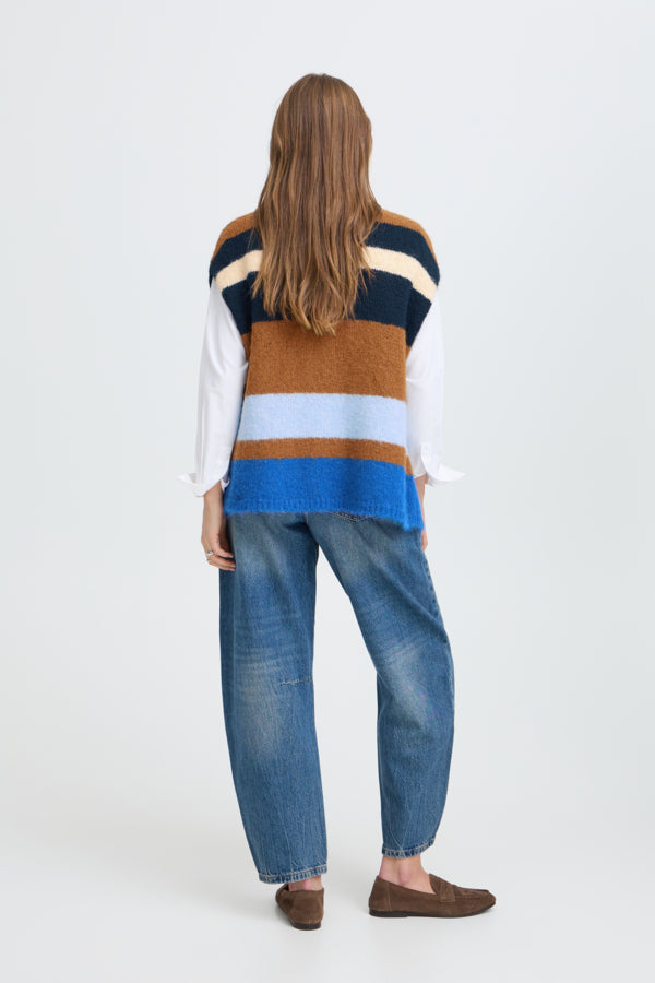 B.Young Millers Stripe Sleeveless Knit Pullover