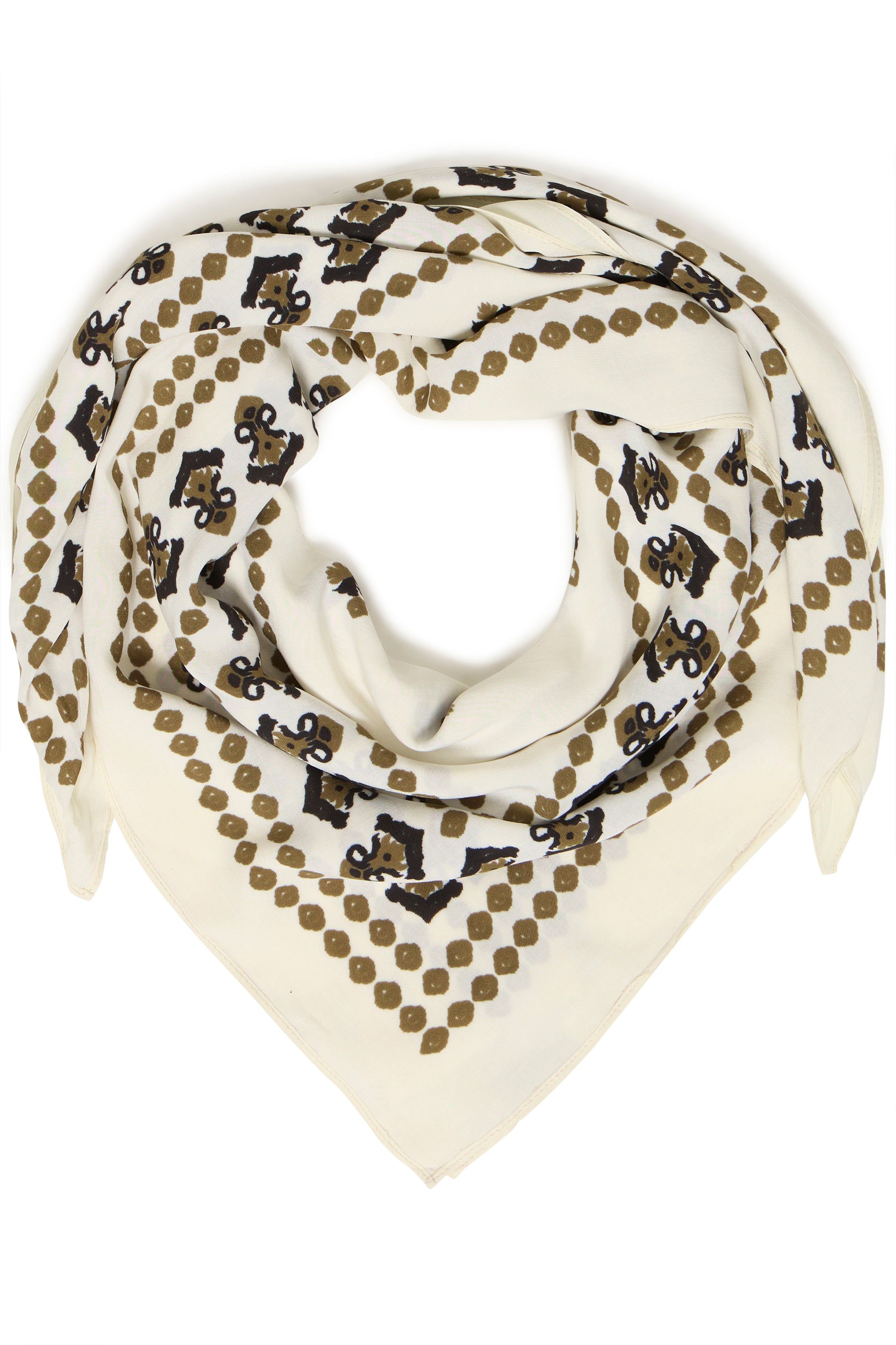 B.Young Vocai Folk Print Square Bandana Scarf