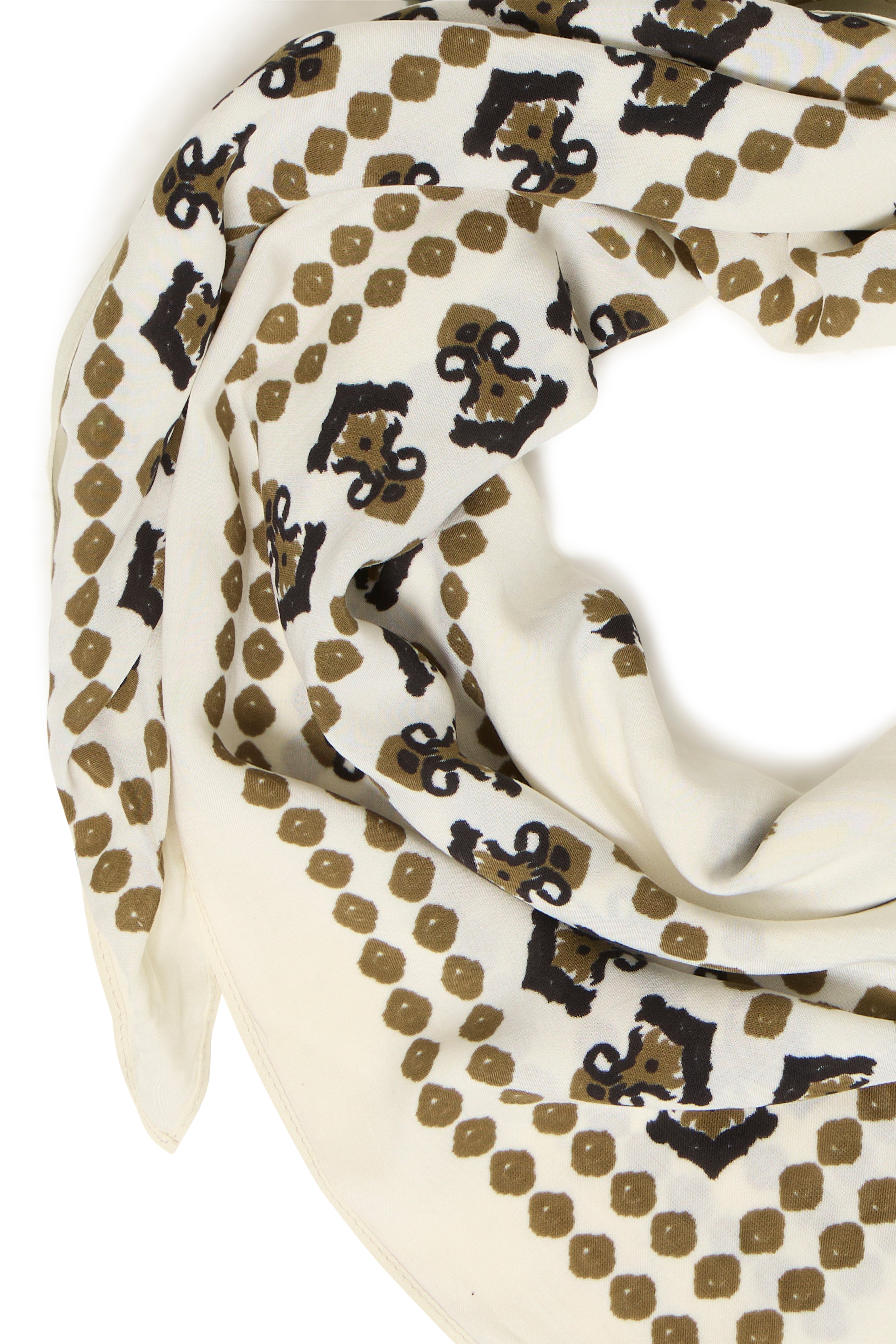 B.Young Vocai Folk Print Square Bandana Scarf