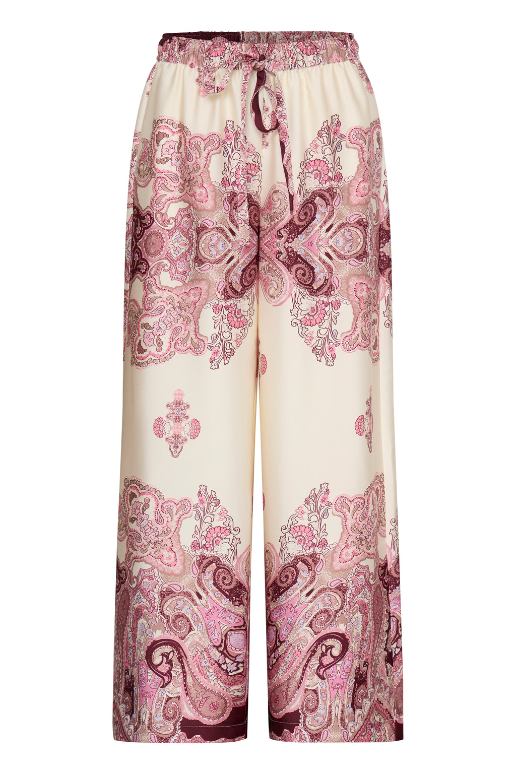 B.Young Jannike Wide Leg Paisley Print Satin Pants