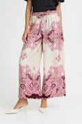 B.Young Jannike Wide Leg Paisley Print Satin Pants