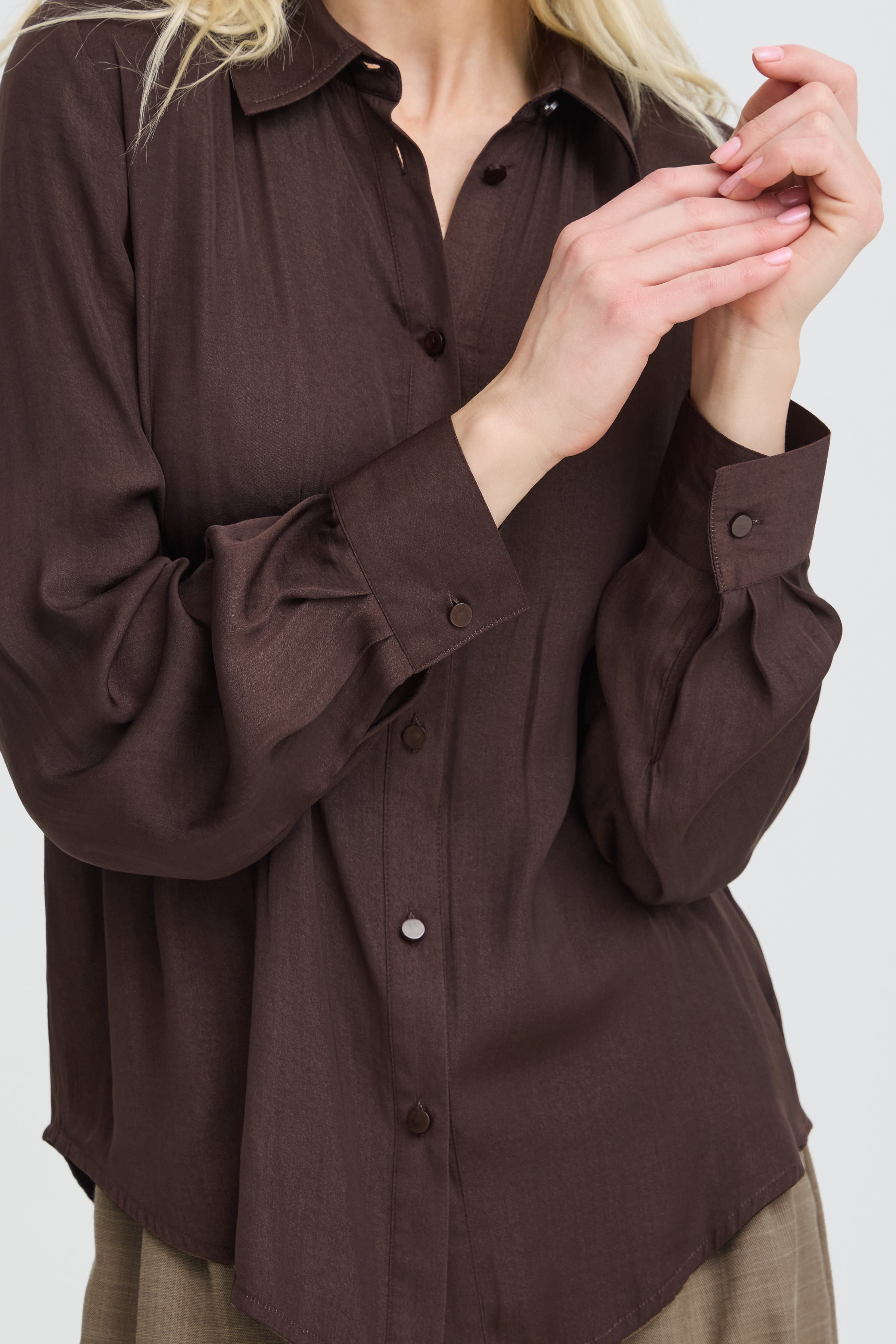 B.Young Ival Classic Button Through Shirt - Brown