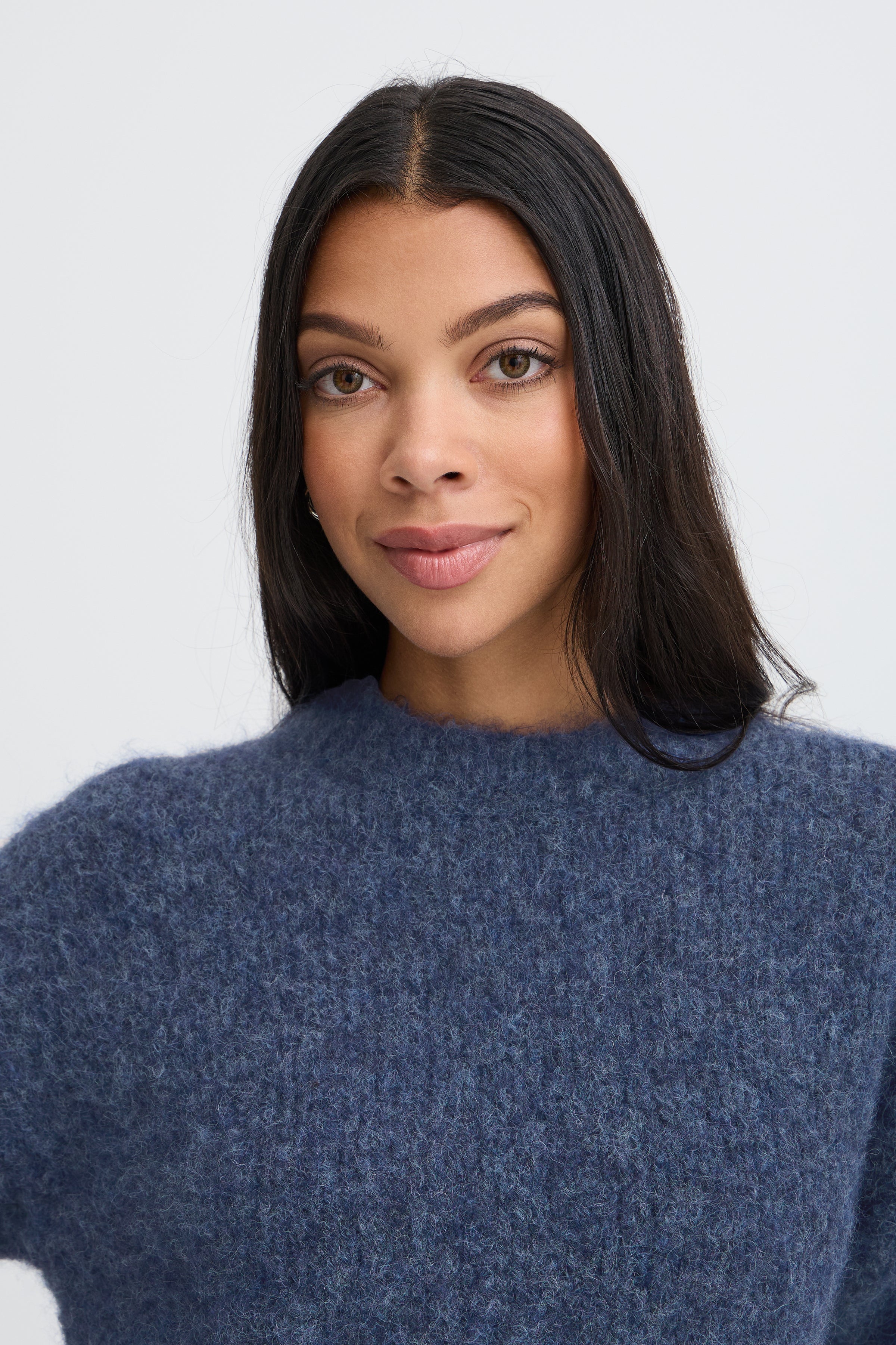B.Young Nyla Fluffy Crop Sleeve Knit Jumper