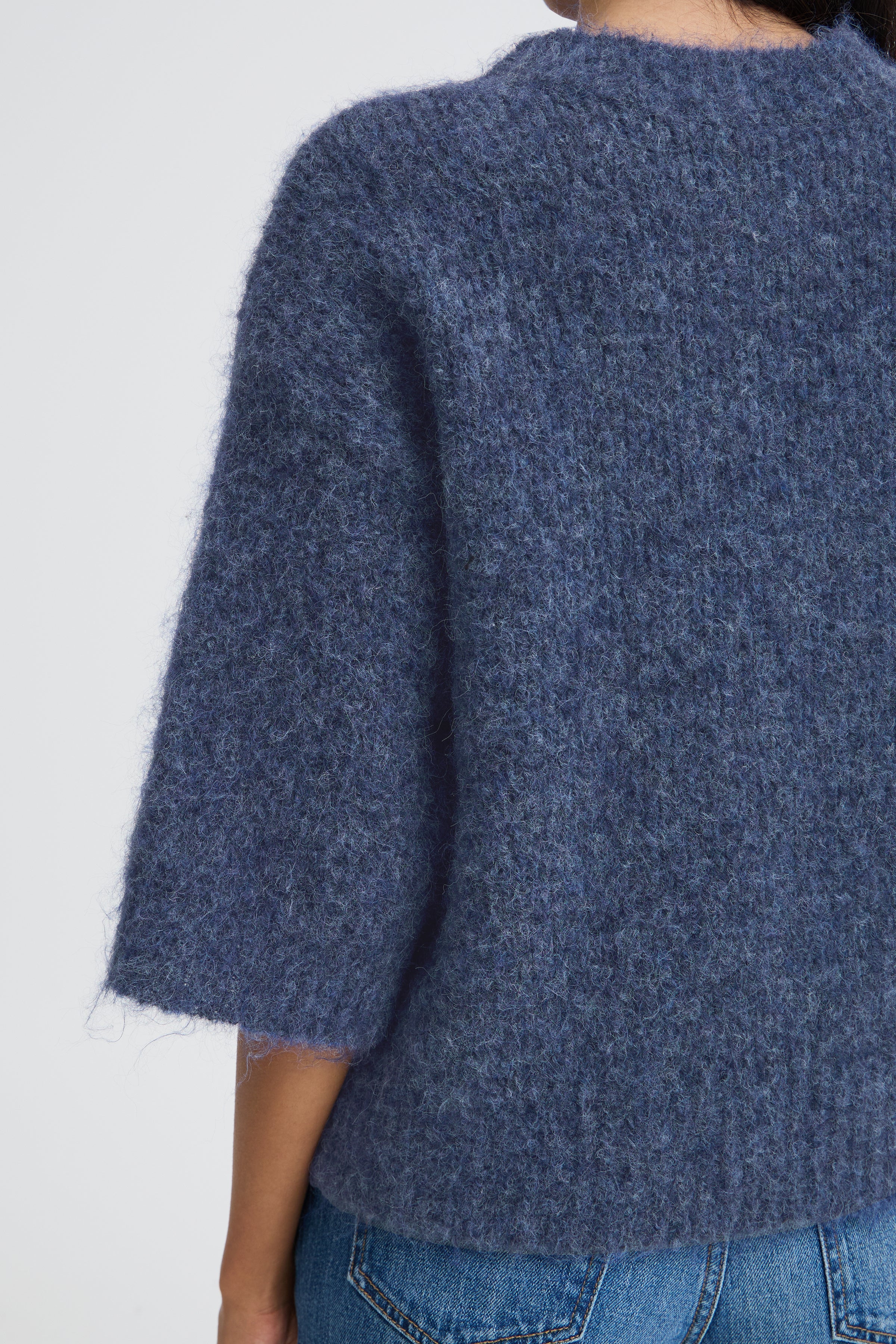 B.Young Nyla Fluffy Crop Sleeve Knit Jumper